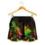 New Caledonia Polynesian Women's Shorts - Turtle With Blooming Hibiscus Reggae - Polynesian Pride