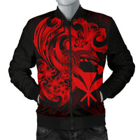 Polynesian Hawaii Men's Bomber Jacket - Kanaka Maoli Red Turtle - Polynesian Pride
