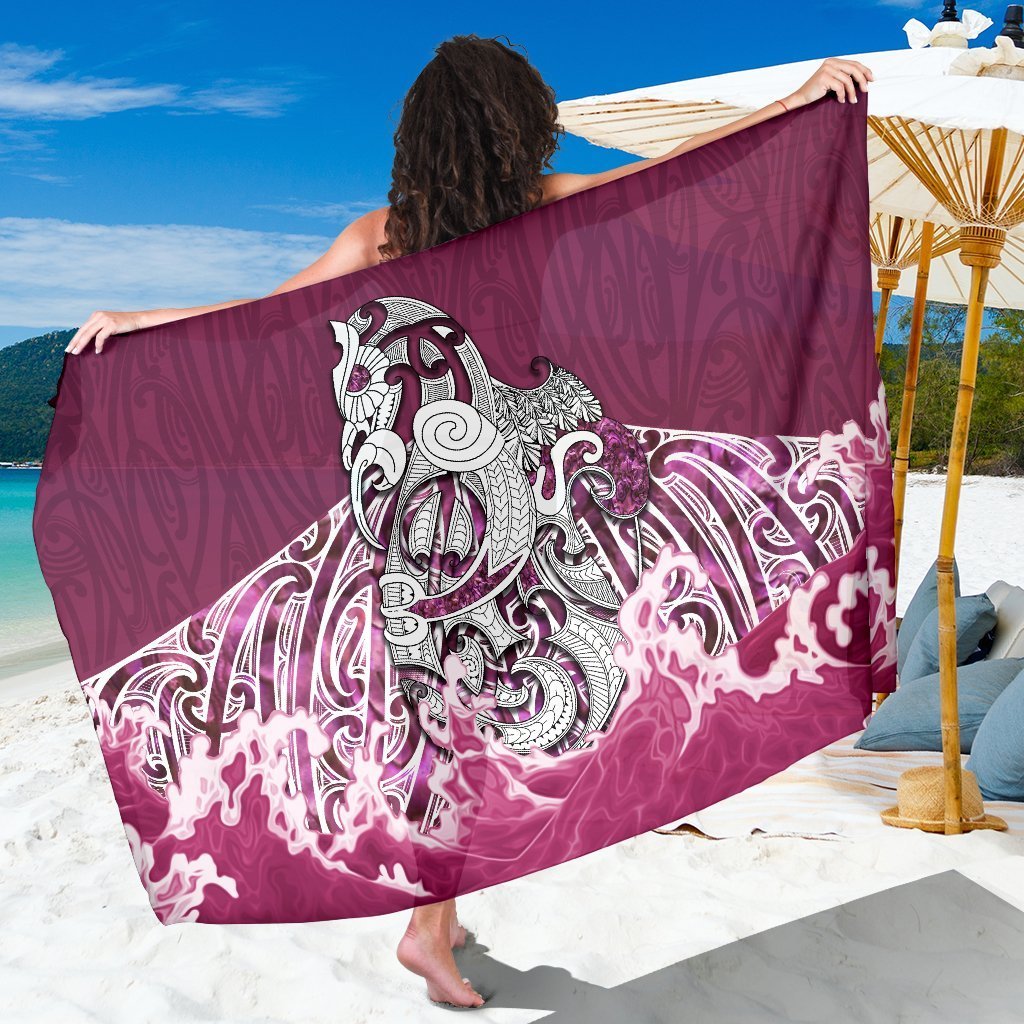 Maori Manaia The Blue Sea Sarong, Pink Sarong One Size Pink - Polynesian Pride