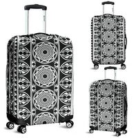 Polynesian Luggage Cover 19 Black-White - Polynesian Pride