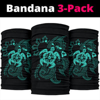 Hawaii Turtle Map Polynesian Bandana 3-Pack - Turquoise - Polynesian Pride