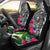 American Samoa Car Seat Covers White - Turtle Plumeria Banana Leaf Universal Fit White - Polynesian Pride