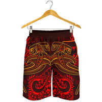 Fiji Men's Shorts - Red Shark Polynesian Tattoo - Polynesian Pride