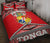 Tonga Polynesian Quilt Bed Set - Tonga Kingdom Coat Of Arms Red Version - Polynesian Pride