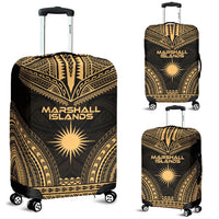 Marshall Islands Polynesian Chief Luggage Cover - Gold Version Gold - Polynesian Pride