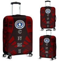 Northern Mariana Islands Luggage Cover - Polynesian Tattoo Red Red - Polynesian Pride