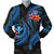 Polynesian Hawaii Men Bomber Jacket - Blue Plumeria - Polynesian Pride