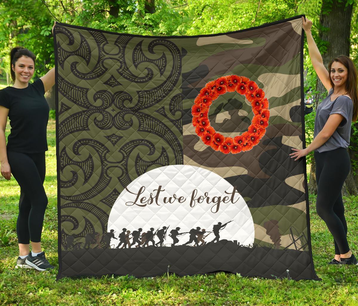 Anzac Maori Premium Quilt Camo Lest For Get Camo - Polynesian Pride