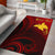 Papua New Guinea Custom Personalised Area Rug - Raggiana Bird of Paradise Polynesian Patterns Red - Polynesian Pride