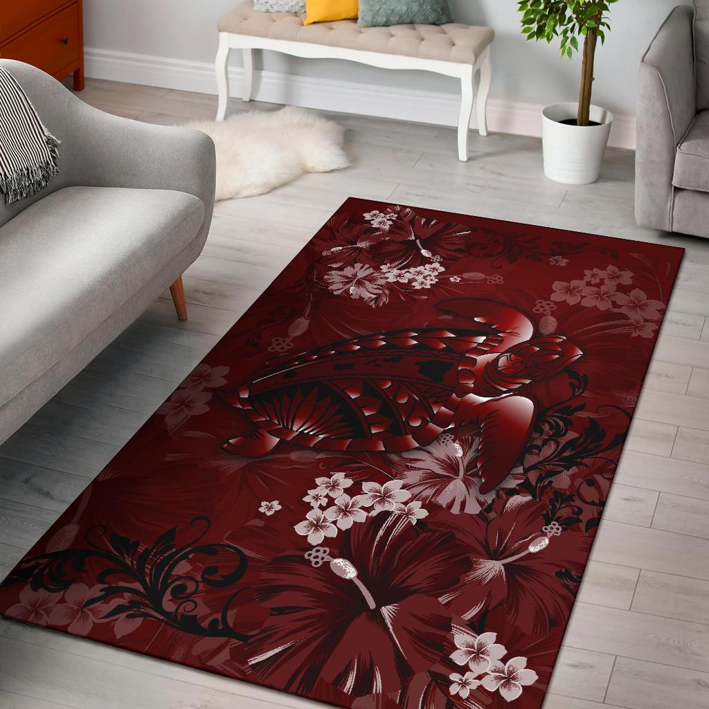 Hawaii Area Rug - Hawaii Turtle Magenta Area Rug Red - Polynesian Pride