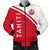 Tahiti Men's Bomber Jacket - Curve Version White Red - Polynesian Pride