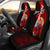 Tahiti Polynesian Custom Personalised Car Seat Covers - Coat Of Arm With Hibiscus Universal Fit Red - Polynesian Pride