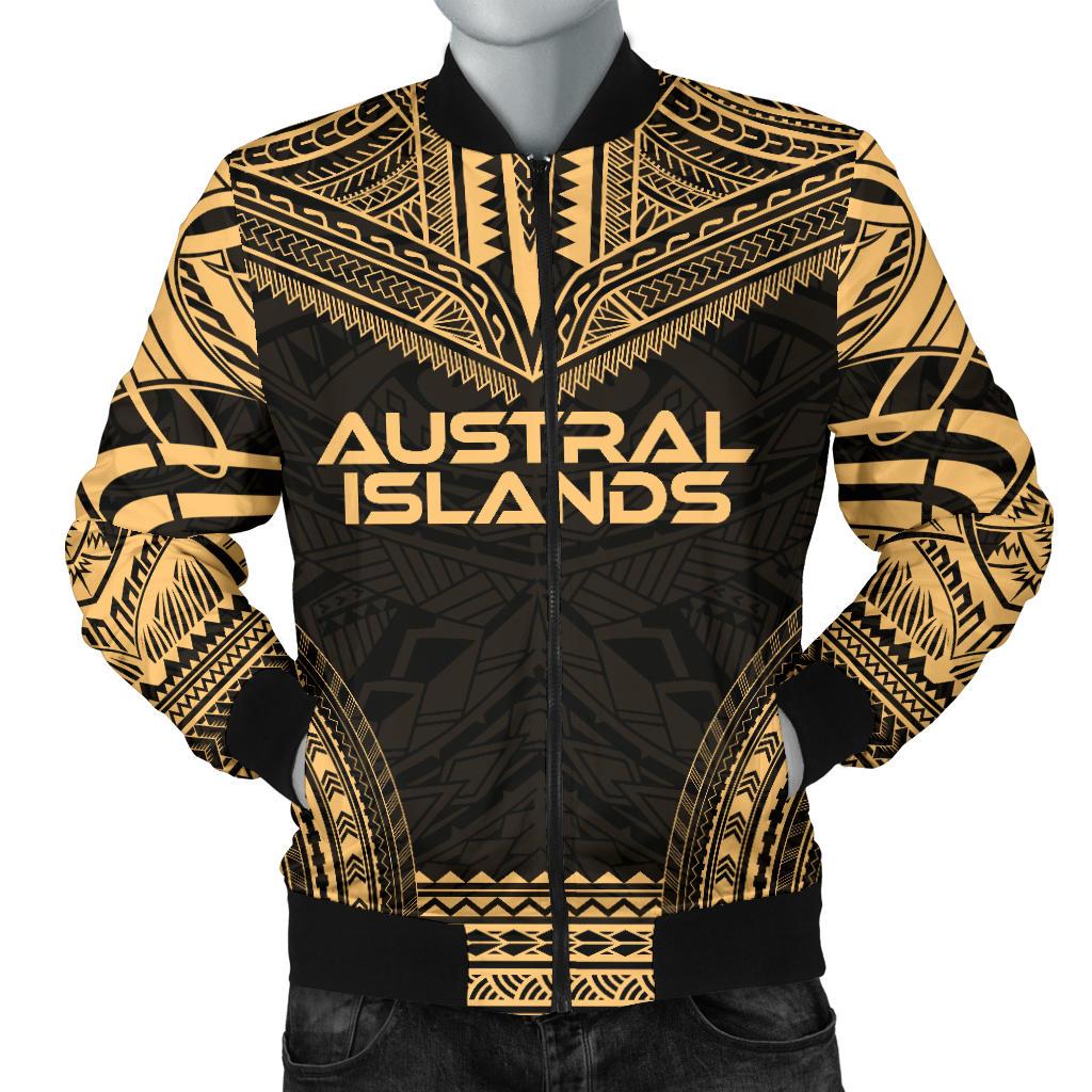 Austral Islands Polynesian Chief Men's Bomber Jacket - Gold Version Gold - Polynesian Pride