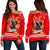 American Samoa Shoulder Sweater - Nu'uuli Manulele Tausala Red - Polynesian Pride