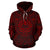 Tahiti ll Over Hoodie Tahiti Coat of rms Polynesian Red Black Unisex Red - Polynesian Pride