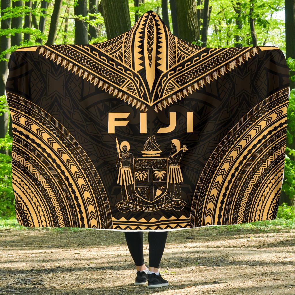 Fiji Polynesian Chief Hooded Blanket - Gold Version Hooded Blanket Gold - Polynesian Pride