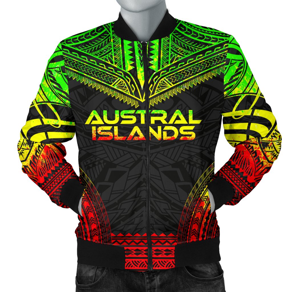 Austral Islands Polynesian Chief Men's Bomber Jacket - Reggae Version Reggae - Polynesian Pride