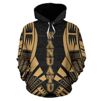 Vanuatu Polynesian Hoodie Gold Tattoo - Polynesian Pride