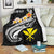 Hawaii Premium Blanket - Kanaka Maoli Polynesian Patterns Plumeria (Black) - Polynesian Pride