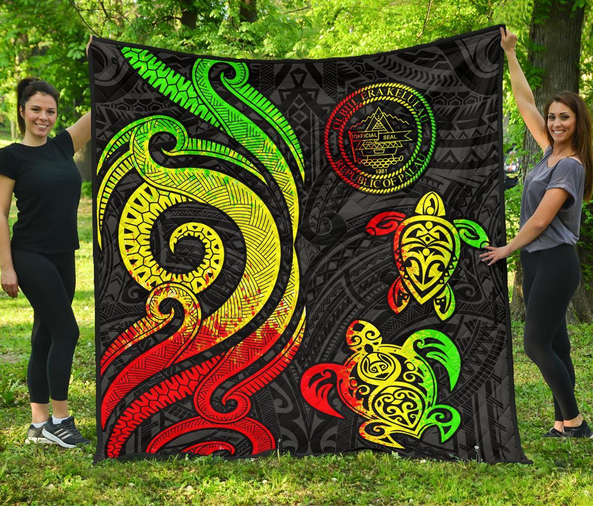 Palau Premium Quilt - Reggae Tentacle Turtle - Polynesian Pride