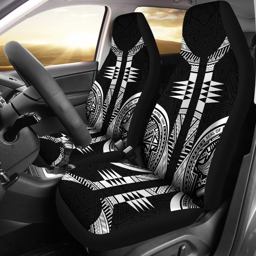 American Samoa Car Seat Covers - American Samoa Black Armor Tattoo Universal Fit Black - Polynesian Pride