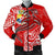 Tonga Men's Bomber Jacket - Red Shark Polynesian Tattoo Red - Polynesian Pride