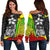 Pohnpei Micronesia Women Off Shoulder Sweater Reggae - Turtle With Hook Art - Polynesian Pride