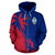 Guam Coconut Tree Zip up Hoodie Unisex Red Blue - Polynesian Pride