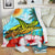 Hawaii Turtle Sea Hibiscus Premium Blanket - Sun Style White - Polynesian Pride