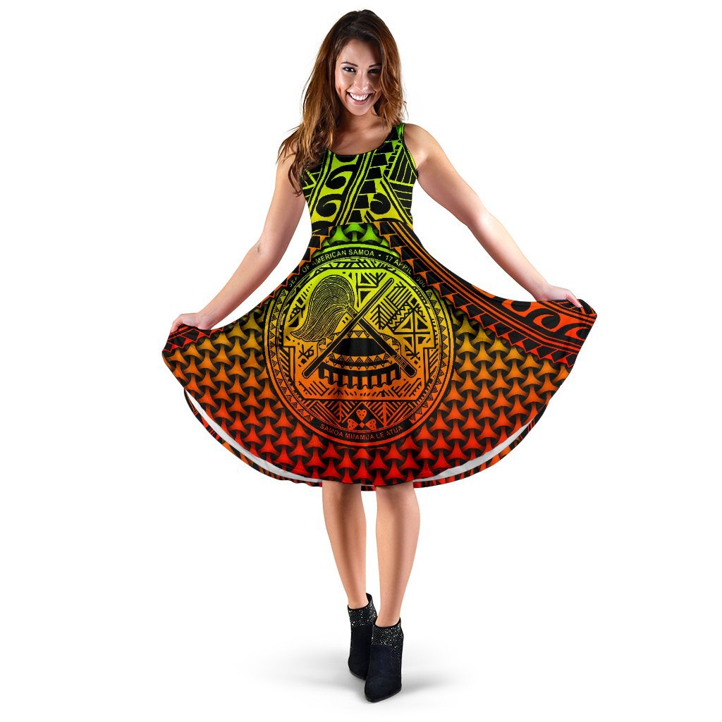 Polynesian American Samoa Women's Dress - Reggae Vintage Polynesian Patterns Women Reggae - Polynesian Pride