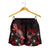 Tonga Polynesian Women's Shorts - Turtle With Blooming Hibiscus Red - Polynesian Pride