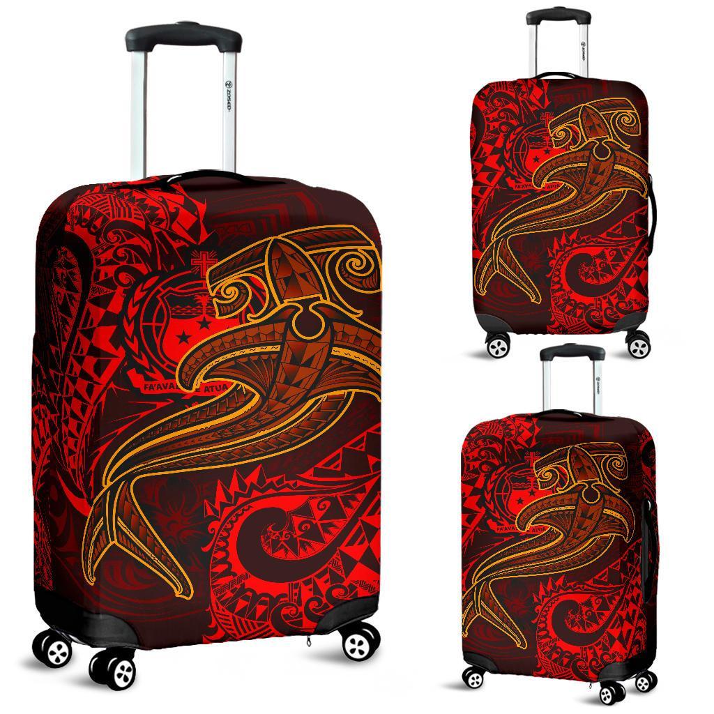 Samoa Luggage Covers - Red Shark Polynesian Tattoo - Polynesian Pride