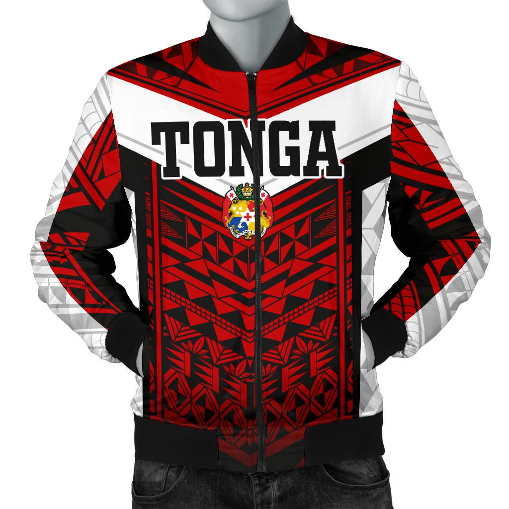 Tonga Polynesian Men's Bomber Jacket - Tongan Pattern Red - Polynesian Pride