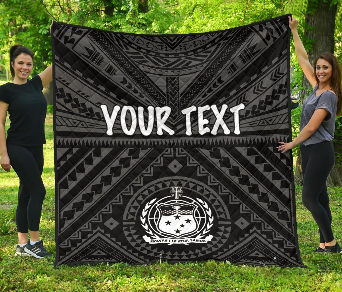 Samoa Personalised Premium Quilt - Samoa Seal In Polynesian Tattoo Style - Polynesian Pride