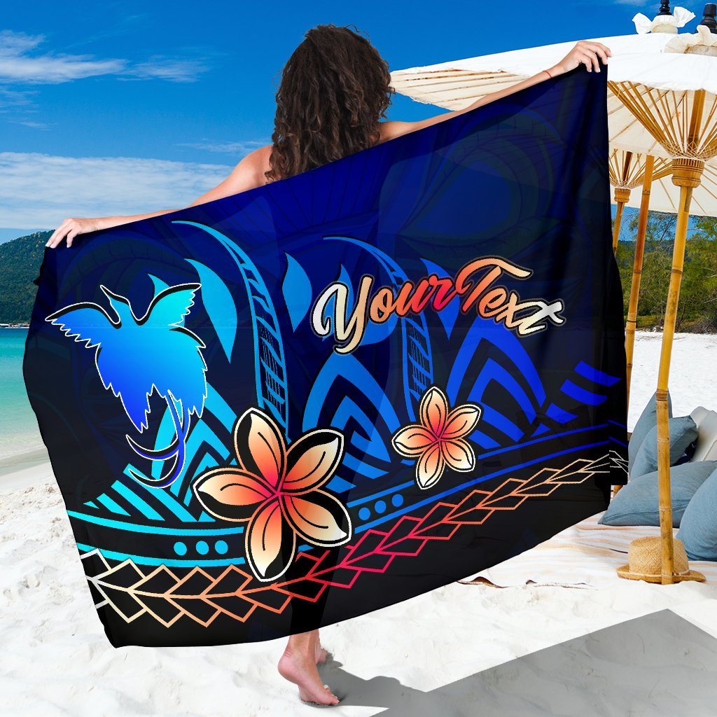 Papua New Guinea Custom Personalised Sarong - Vintage Tribal Mountain One Style One Size Blue - Polynesian Pride