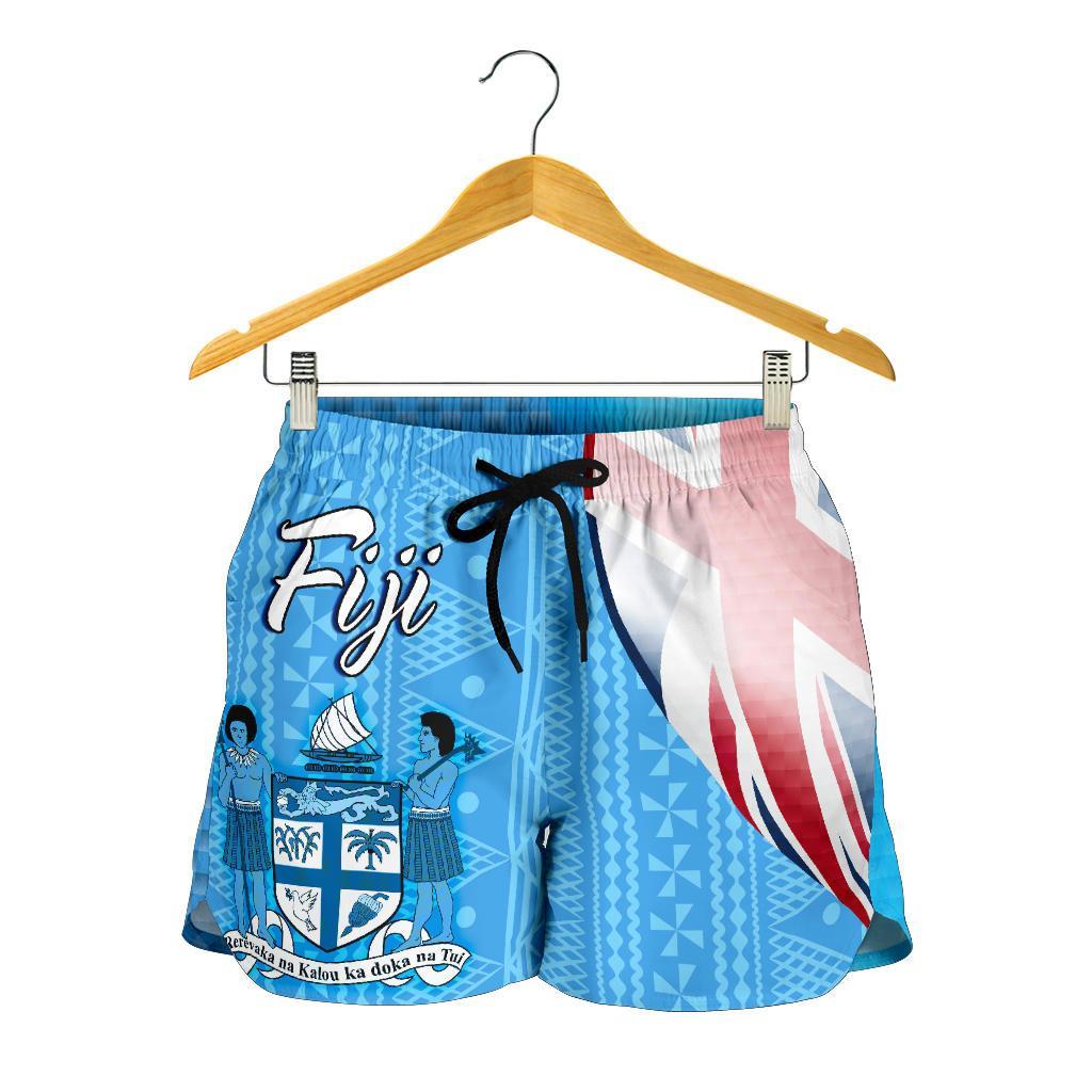 Fiji Polynesian Women's Shorts - Fiji Flag Women Blue - Polynesian Pride