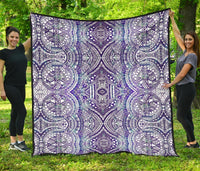 Polynesian Premium Quilt Violet White - Polynesian Pride