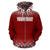 Tonga Custom All Over Zip up Hoodie Fog Red - Polynesian Pride