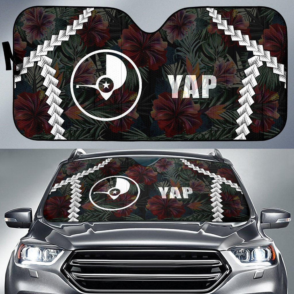 Yap Auto Sun Shades - Chain Polynesian Auto Sun Shade Universal Fit BLACK - Polynesian Pride