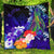 Kosrae Premium Quilt - Humpback Whale with Tropical Flowers (Blue) Blue - Polynesian Pride