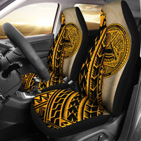 American Samoa Car Seat Covers - Polynesian Wild Style Universal Fit Gold - Polynesian Pride