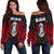 Guam Polynesian Women's Off Shoulder Sweater - Guam Spirit Black - Polynesian Pride