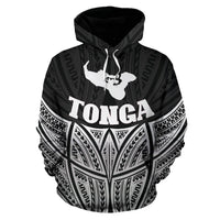 Tonga Polynesian Hoodie Black Pride Map nd Seal - Polynesian Pride