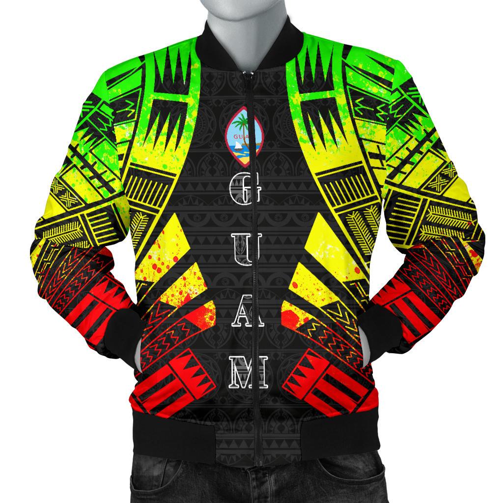 Guam Men Bomber Jackets - Polynesian Tattoo Reggae Reggae - Polynesian Pride