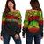 American Samoa Custom Personalised Women's Off Shoulder Sweater - Polynesian Reggae Black - Polynesian Pride