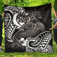 Pohnpei Premium Quilt - White Shark Polynesian Tattoo - Polynesian Pride