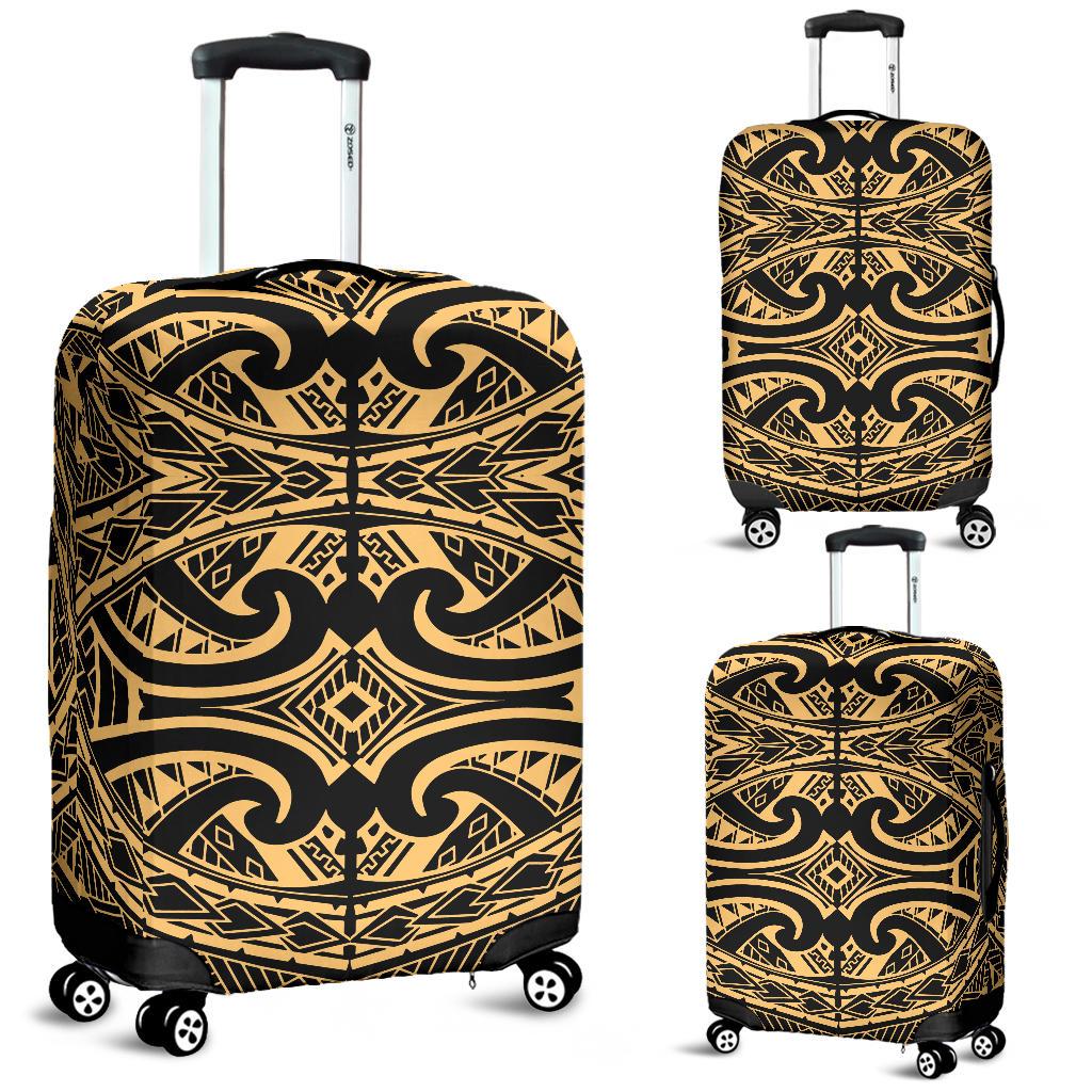 Polynesian Luggage Cover 25 Black-Gold - Polynesian Pride