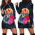 Tahiti Polynesian Women's Hoodie Dress - Tropical Flower Blue - Polynesian Pride