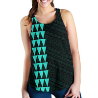Hawaii Kakau Polynesian Anchor Women's Racerback Tank - Turquoise - Polynesian Pride
