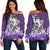 Maori Manaia The Blue Sea Off Shoulder Sweater, Purple Purple - Polynesian Pride